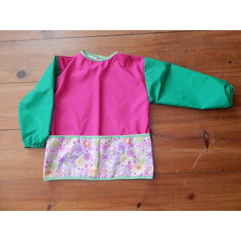 Tablier Fille Fleurs Rose 4 ans