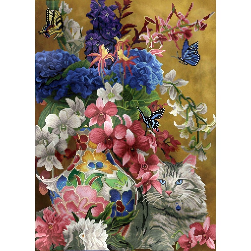 Gilded Cat & Flowers - Avanc