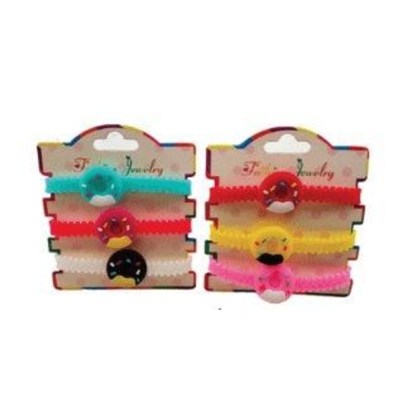 Bracelets en caoutchouc - Beignes - Assorties