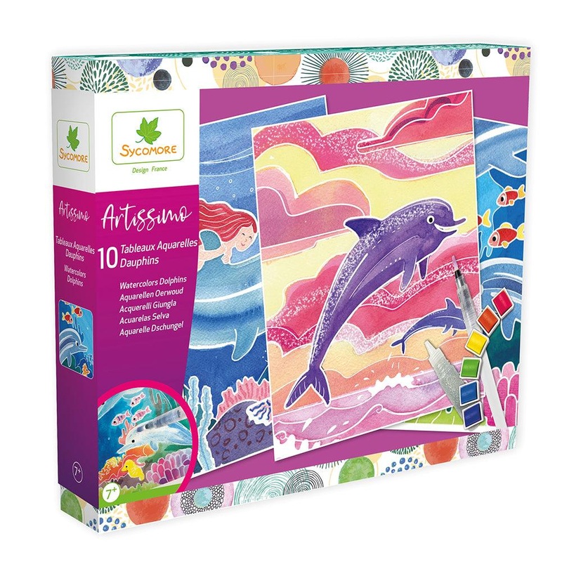 Artissimo - Grands tableaux aquarelles - Dauphins