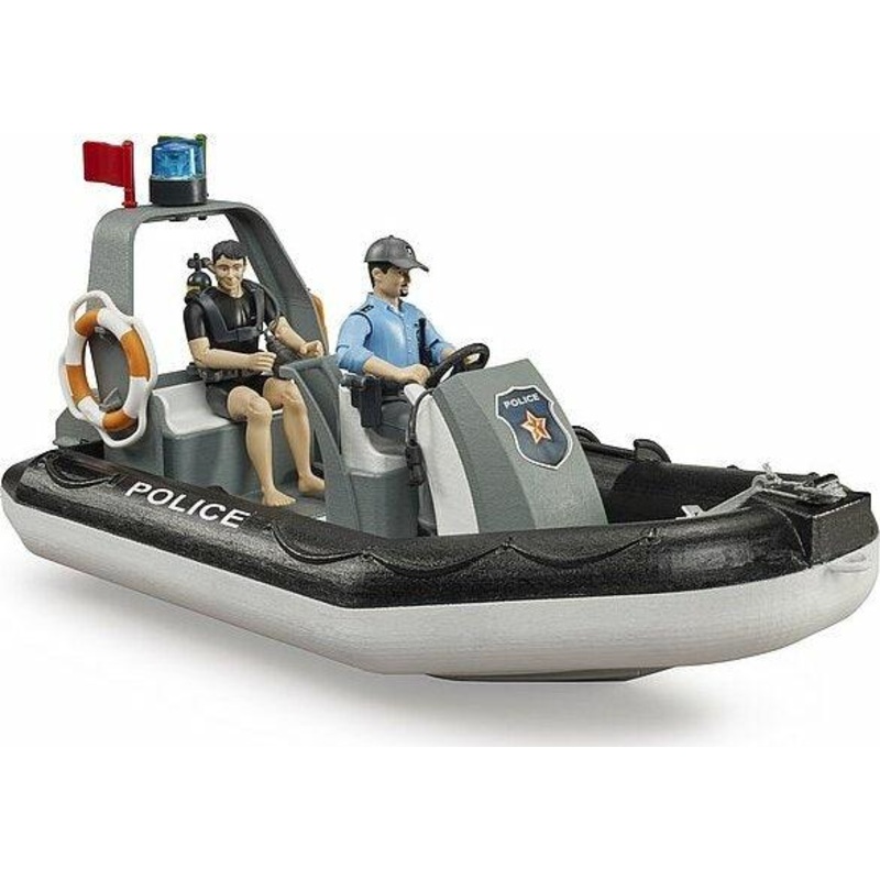 Bateau de police bworld avec policier  plongeur et accessoires