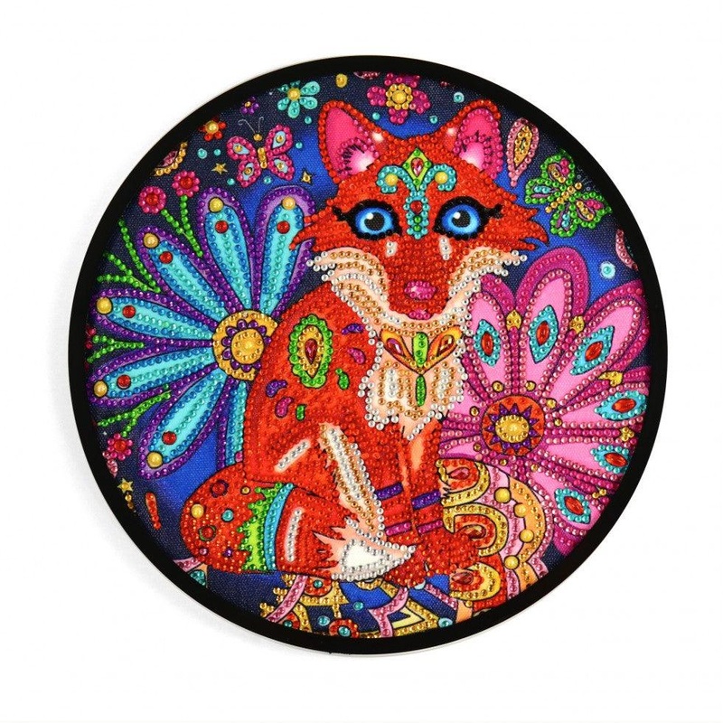 Renard de Cristal avec Cadre Rond