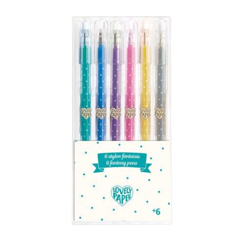 6 Crayons Gel Paillettes