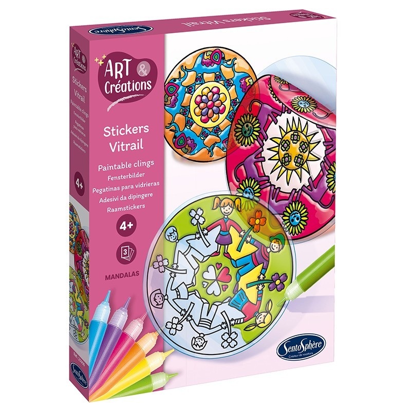 Autocollants vitrail - Mandalas (Multi)