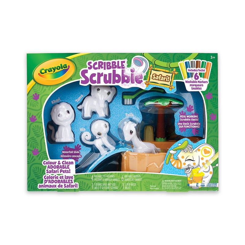 Scribble Scrubbie - Animaux safari  colorier et bain