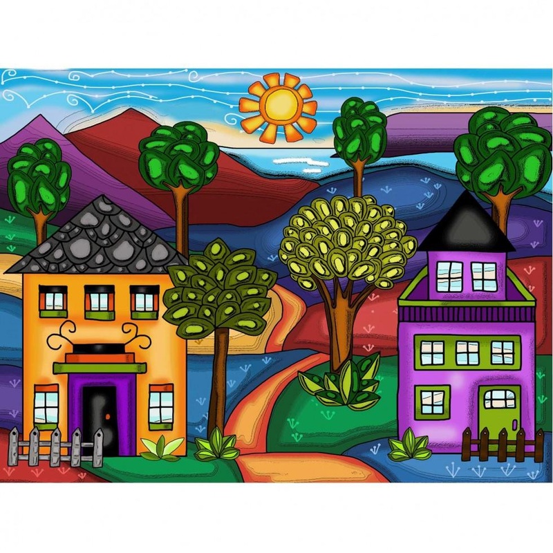 Chemin des couleurs 40 x 30 cm