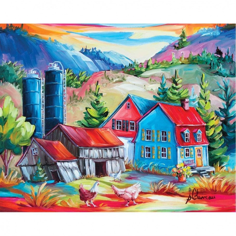 Village de St-Alban 50 x 40 cm