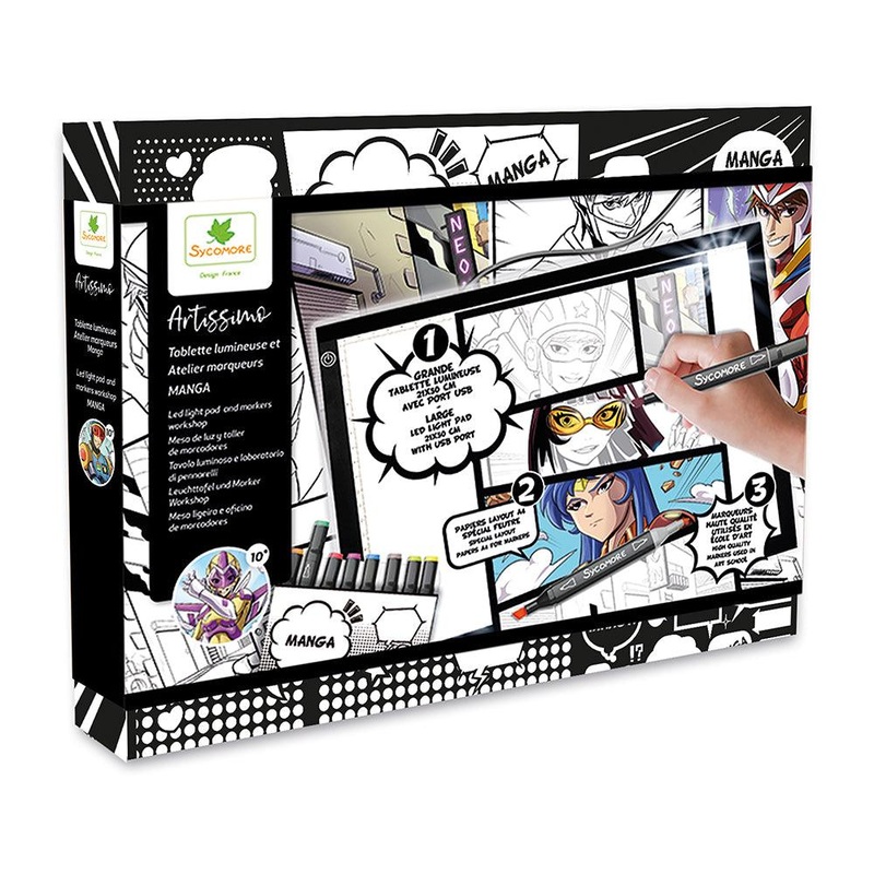 Artissimo - Tablette lumineuse et marqueurs Manga