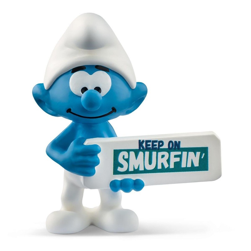 Schtroumpf - avec pancarte (Keep on Smurfin')