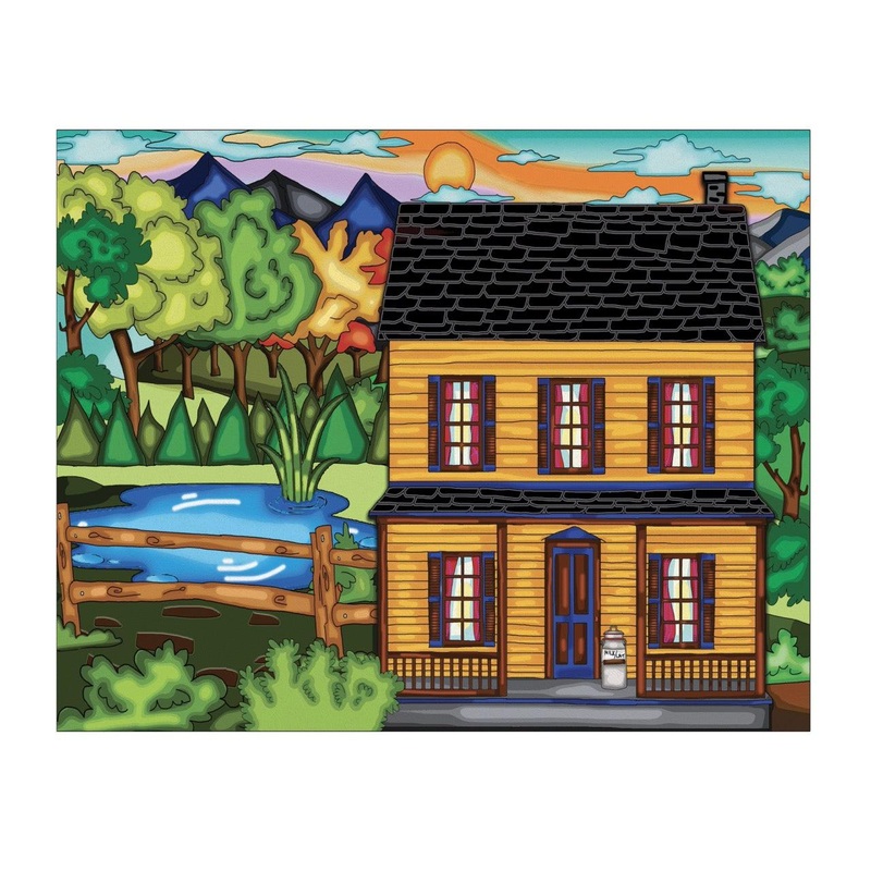 Broderie de Diamants - Le charme de la maison jaune