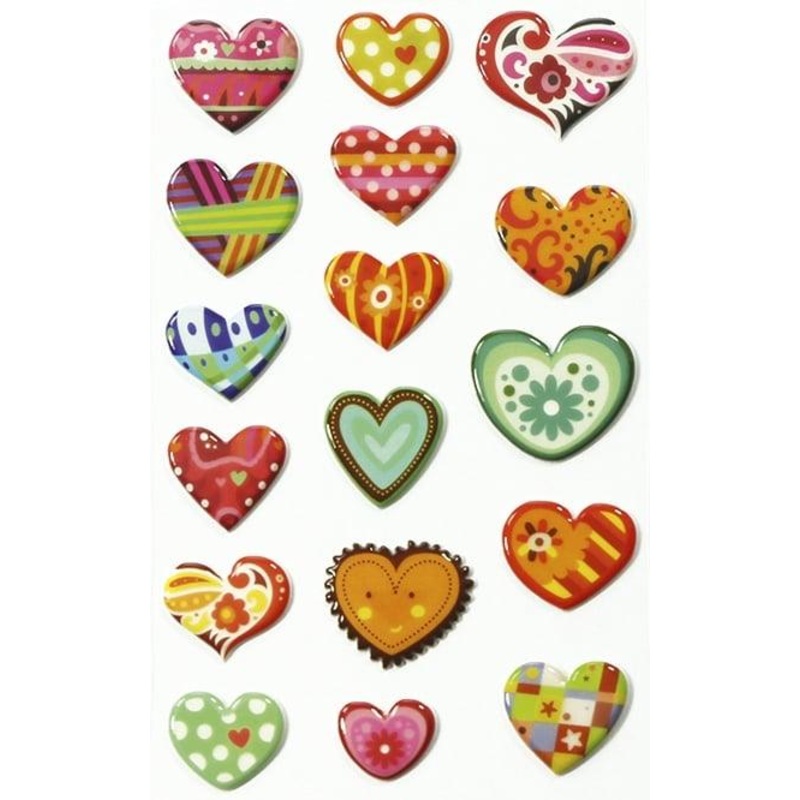 Gommettes Cooky - Coeurs colors