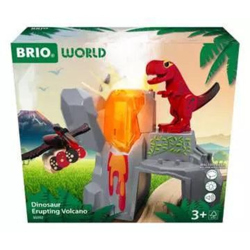 Volcan dinosaures en ruption
