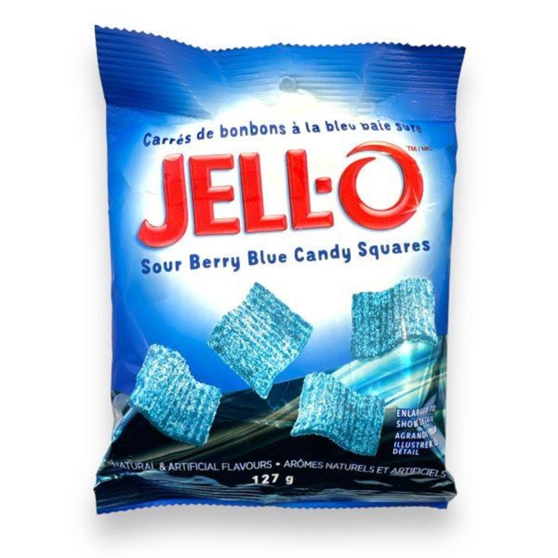 Jell-O Candy Squares - Baies bleu sure 127g