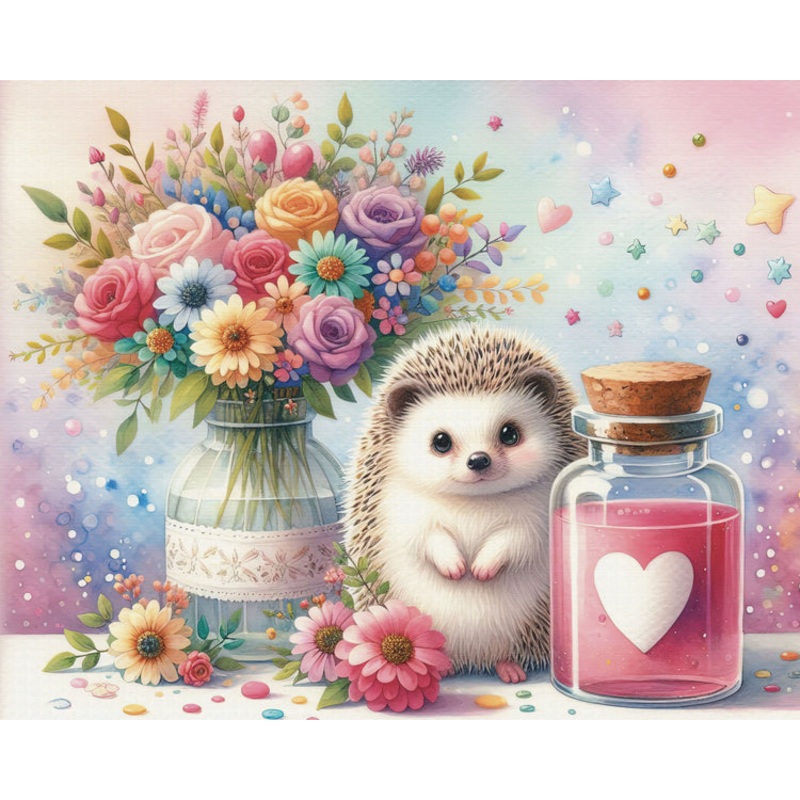 Broderie de diamant - Sweet Hedgehog Love