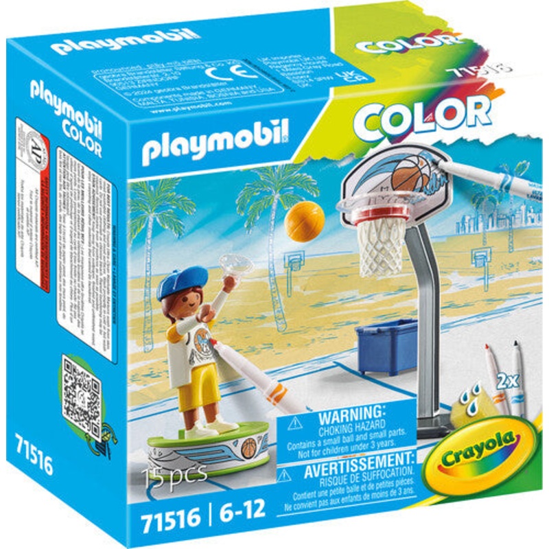Patineur avec ballon de basket - Playmobil Color