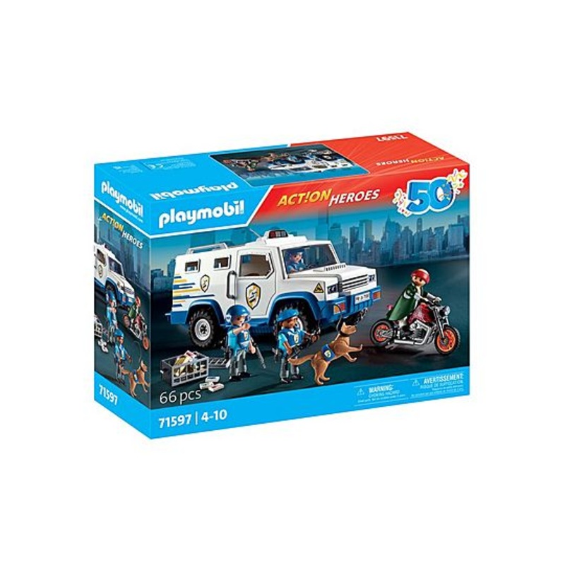Vehicule de transport d'argent avec police - Action Heroes