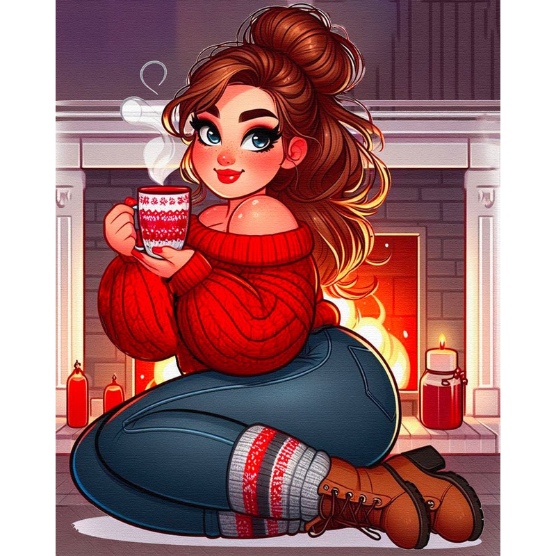 Broderie de diamant - Hot Chocolate - 40 x 50 cm