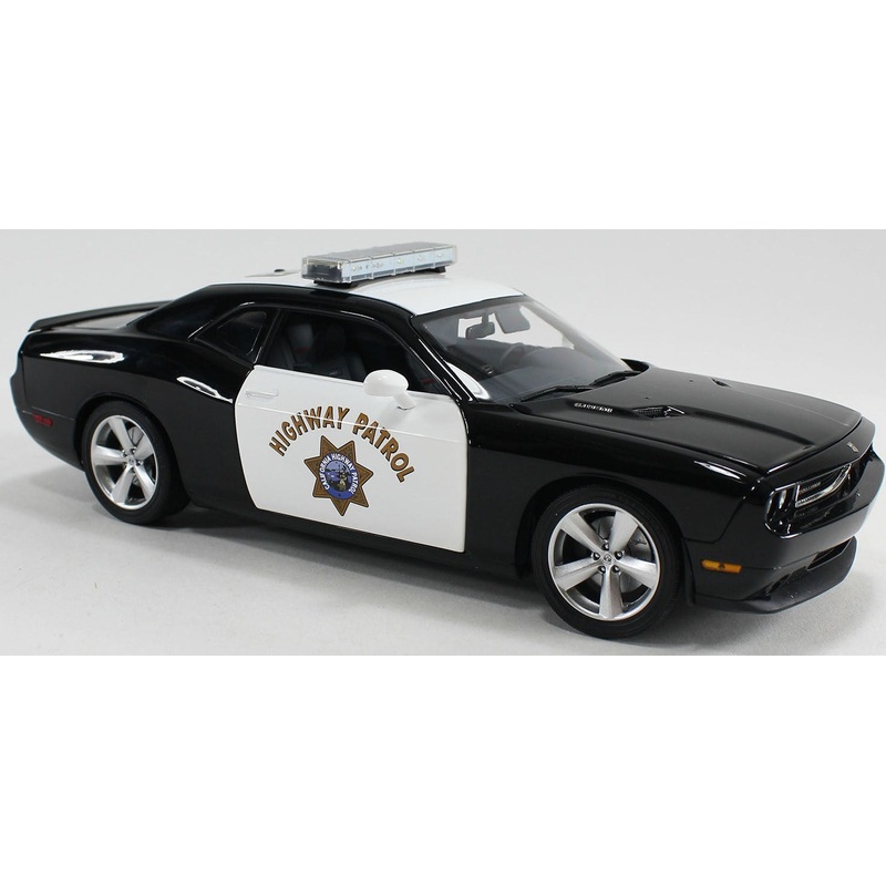 1/18 2009 Dodge Challenger SRT8 Police Black and White "California Highway Patrol"