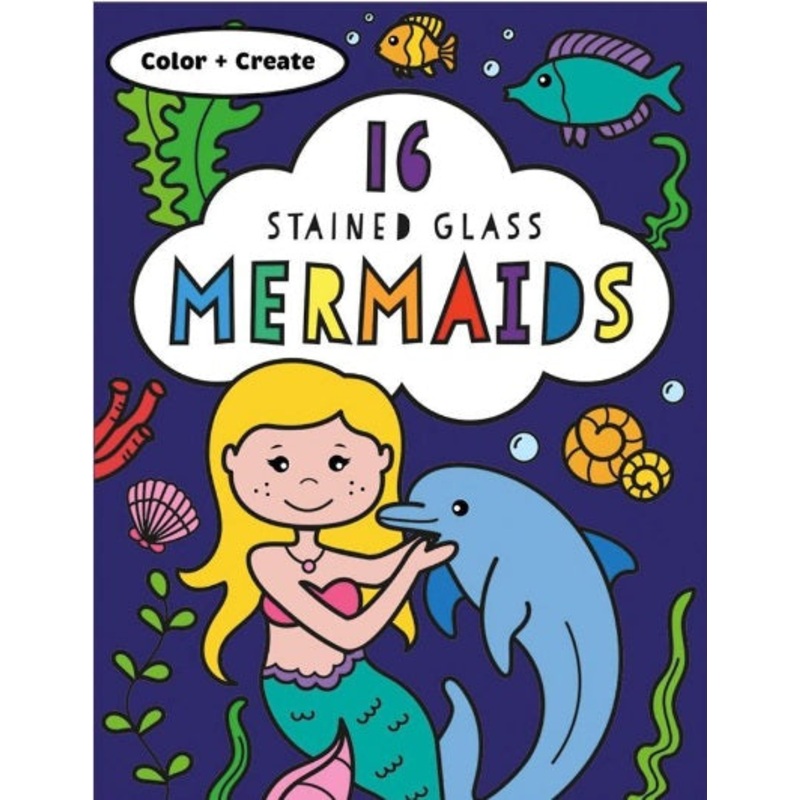 Mermaids Stained Glass Coloring Book