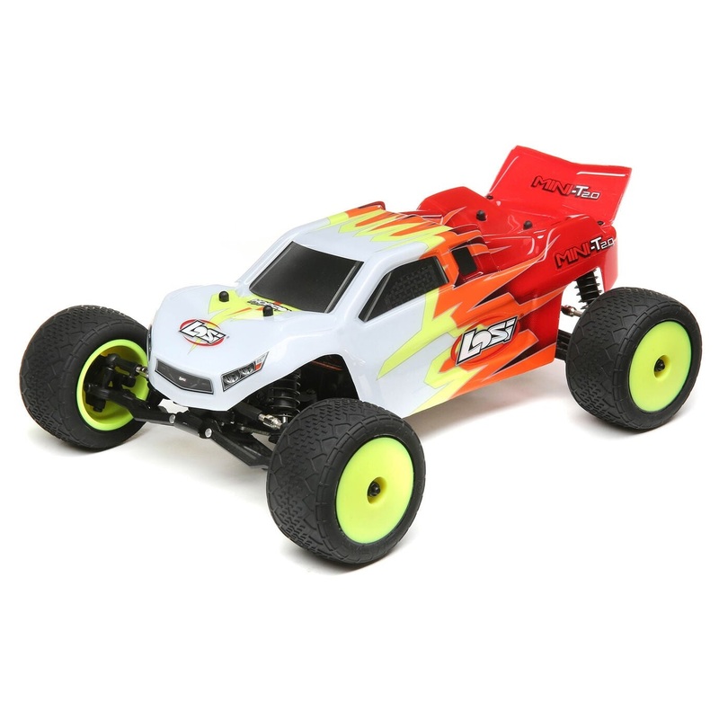 1/18 Mini-T 2.0 2WD Stadium Truck Brushed RTR, Red/White
