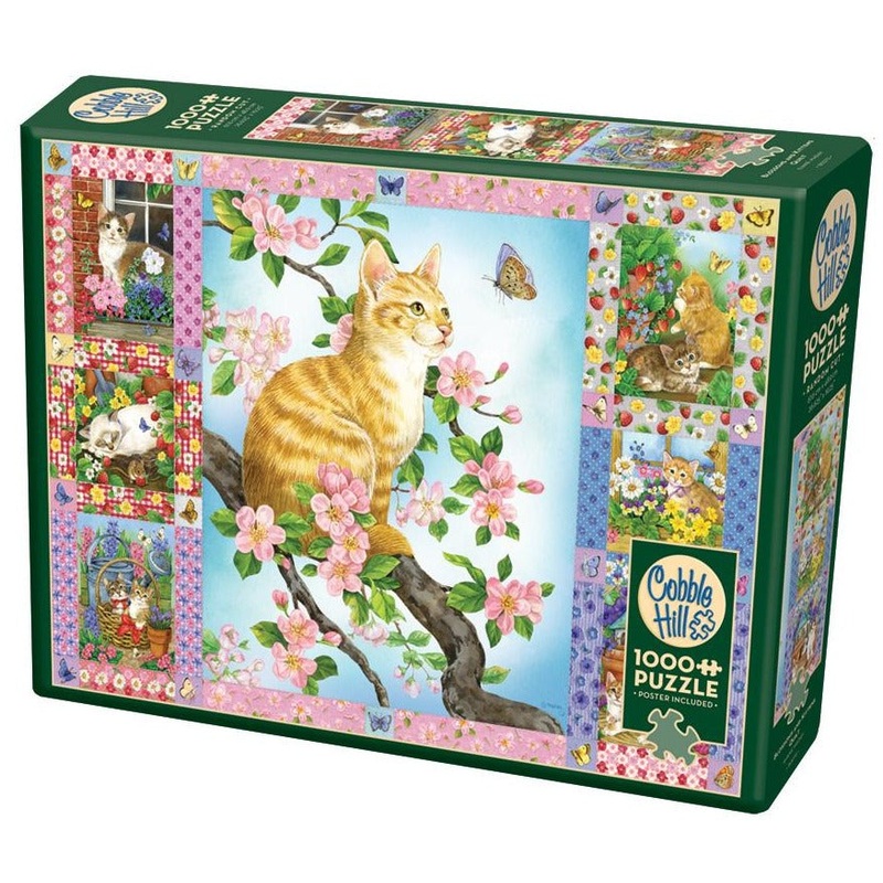 Blossoms and Kittens Quilt 1000pc Puzzle