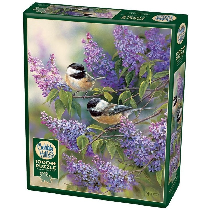 Chickadees and Lilacs 1000pc Puzzle