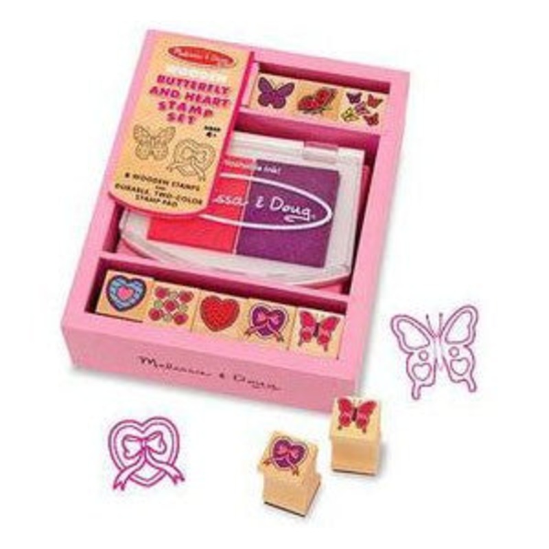 Butterflies & Hearts Wooden Stamp Set
