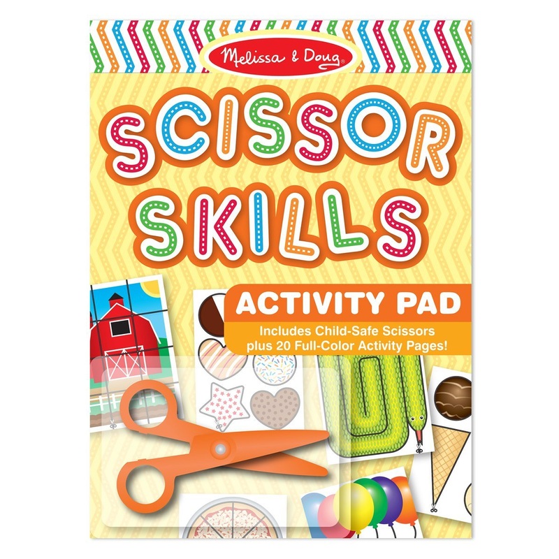 Scissor Skills Activity Book With Pair of Child-Safe Scissors (20 Pages)