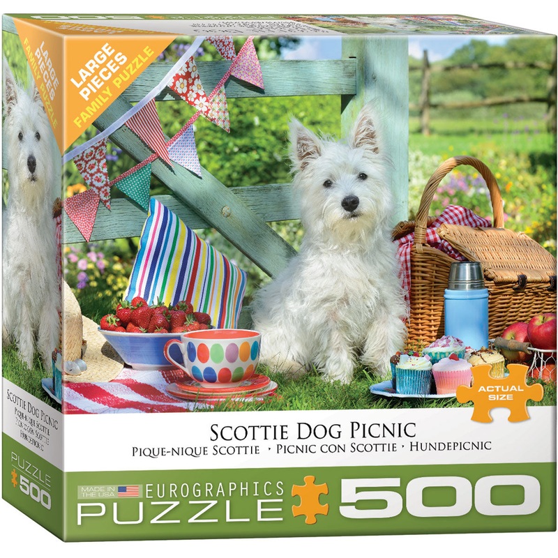 Scottie Dog Picnic 500pc Large Piece Puzzle