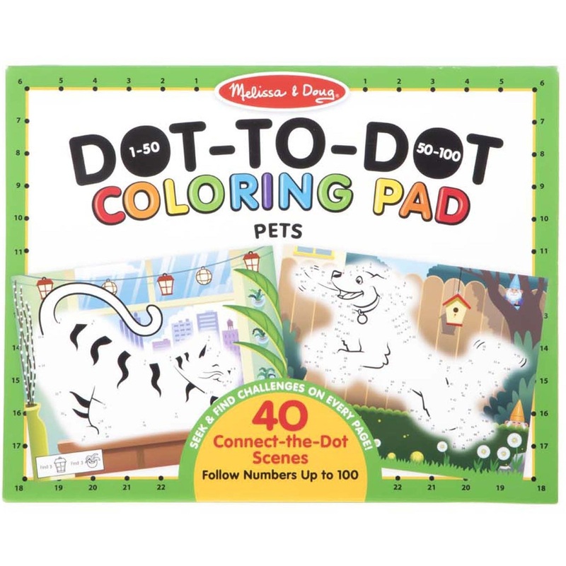 123 Dot-to-Dot Coloring Pad - Pets