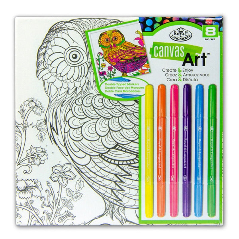 Royal Brush Canvas Art Markers Owl