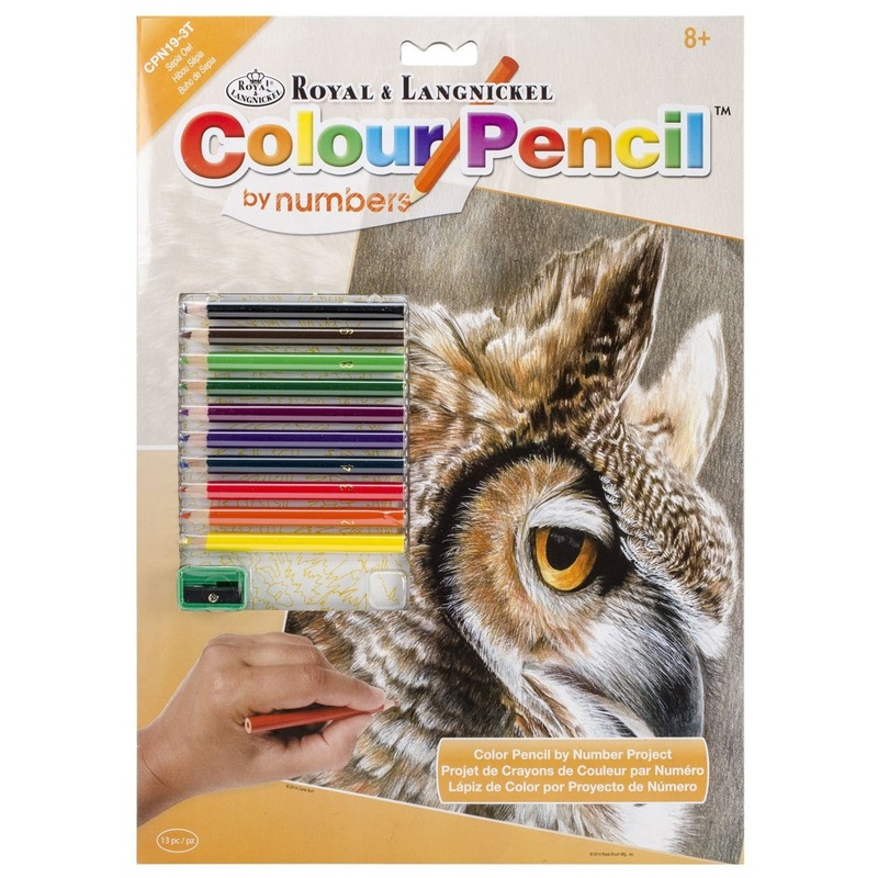 Royal Brush Color By Number Sepia Owl