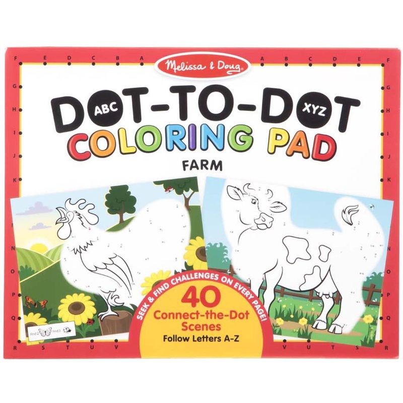 ABC Dot-to-Dot Farm Coloring Pad