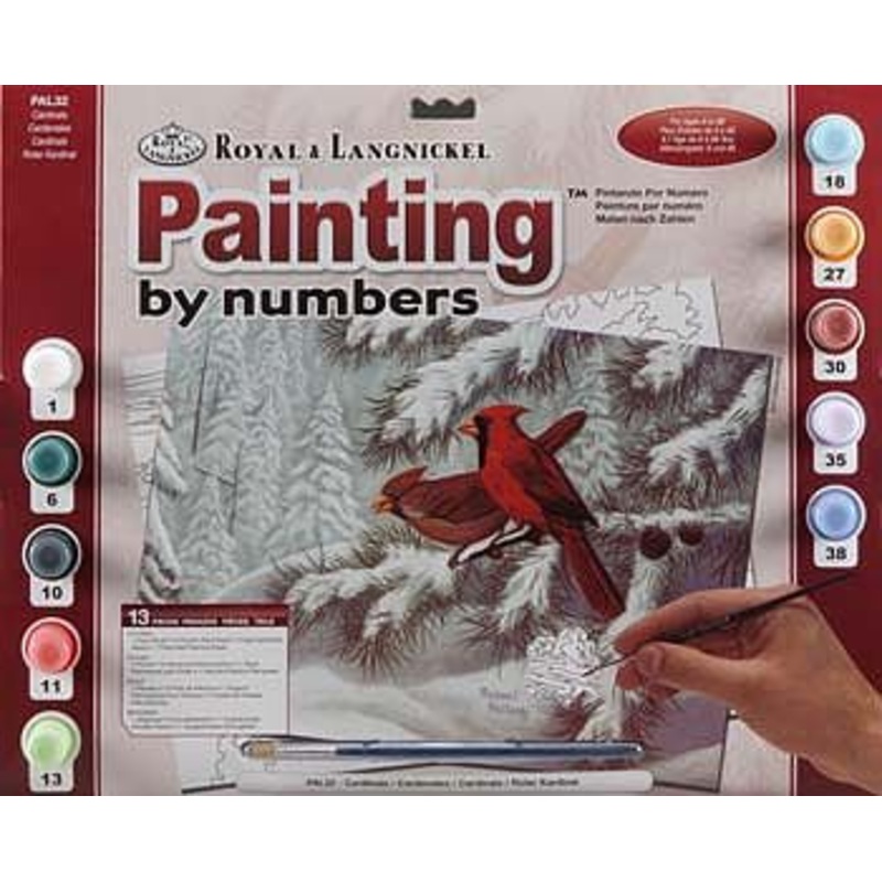 Royal Brush Paint By Number Adult Large Cardinals