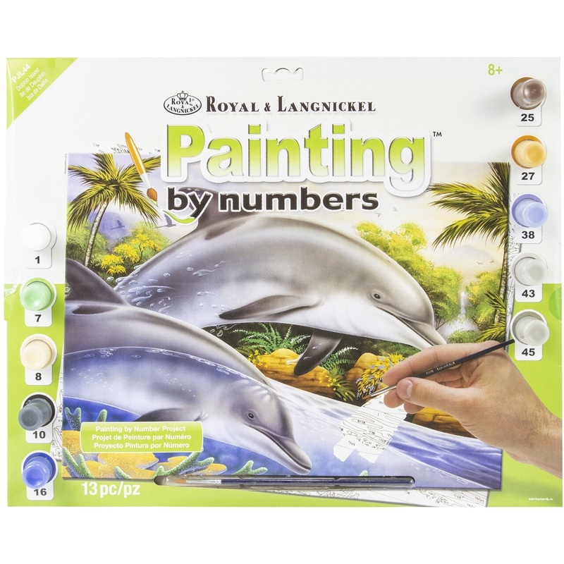 Royal Brush Paint By Number Junior Large Dolphin Island