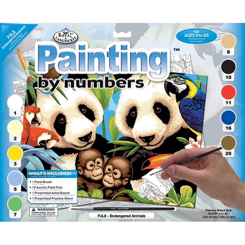 Royal Brush Paint By Number Junior Large Endangered Animals