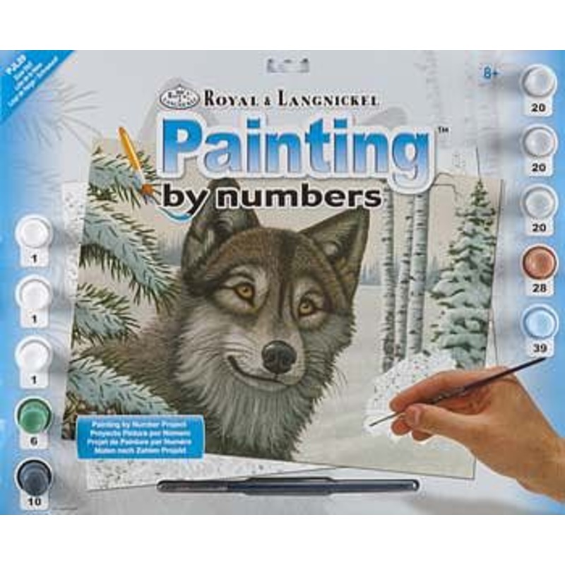 Royal Brush Paint By Number Junior Large Snow Wolf