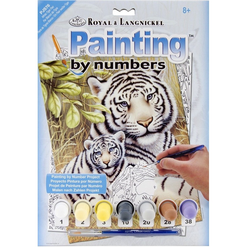 Royal Brush Paint By Number Junior Small White Tiger Pair