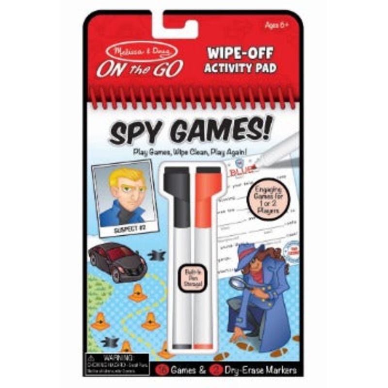 Spy Games Wipe-Off Activity Pad - On the Go Travel Activity