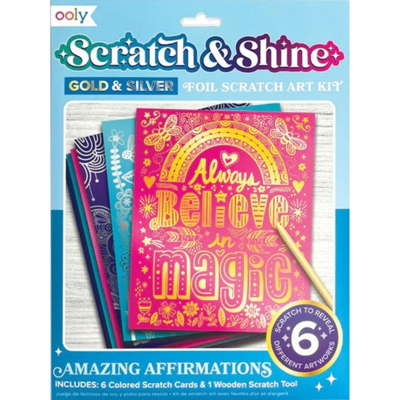 Scratch and Shine Foil Scratch Art Kit - Amazing Affirmations