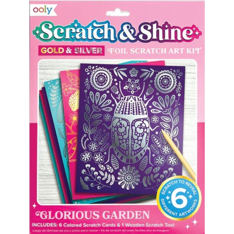 Scratch and Shine Foil Scratch Art Kit - Glorious Garden