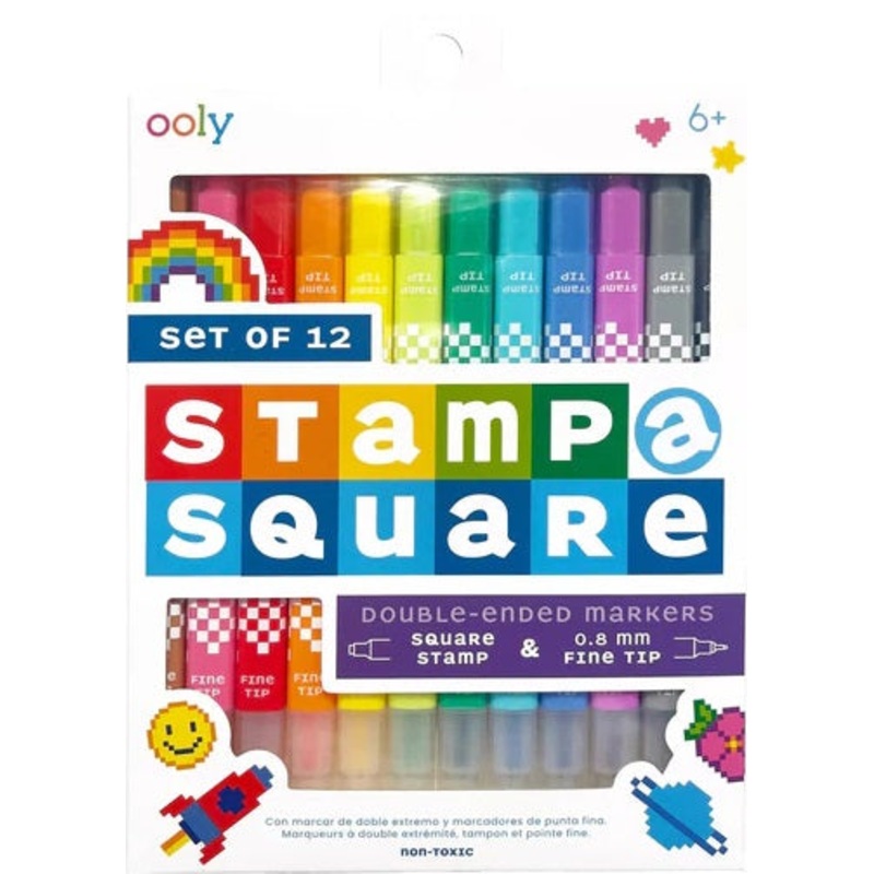 Stamp-A-Square Double Ended Markers - Set of 12