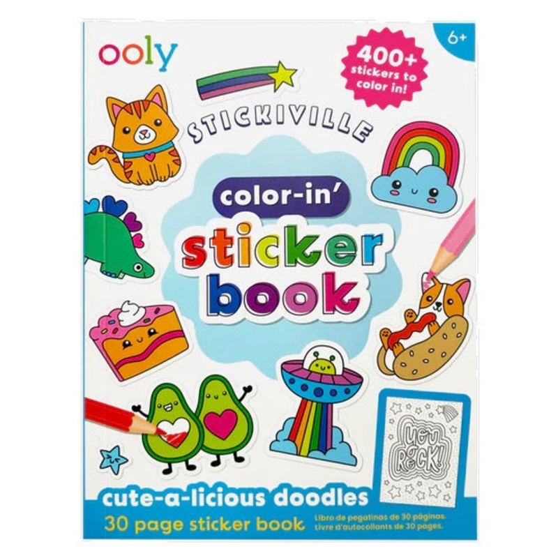 Stickiville Color-In Sticker Book: Cute-A-Licious Doodles