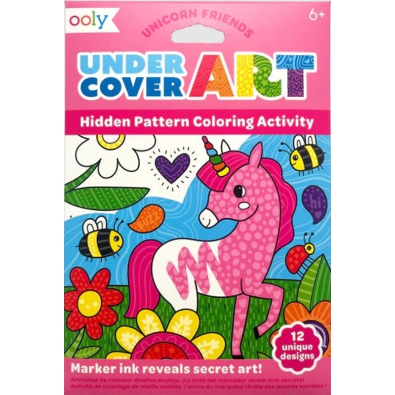 Undercover Art Hidden Pattern Coloring Activity Art Cards - Unicorn Friends