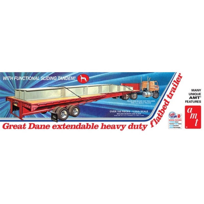 1/25 Scale Great Dane Extendable Flat Bed Trailer Model Kit