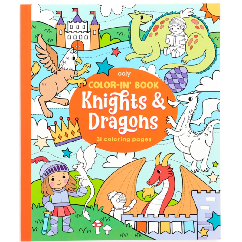 Color-In Book Knights & Dragon