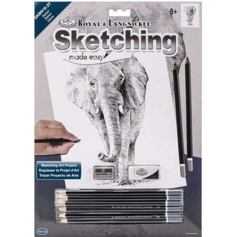 Royal Brush Sketch by Number Elephant