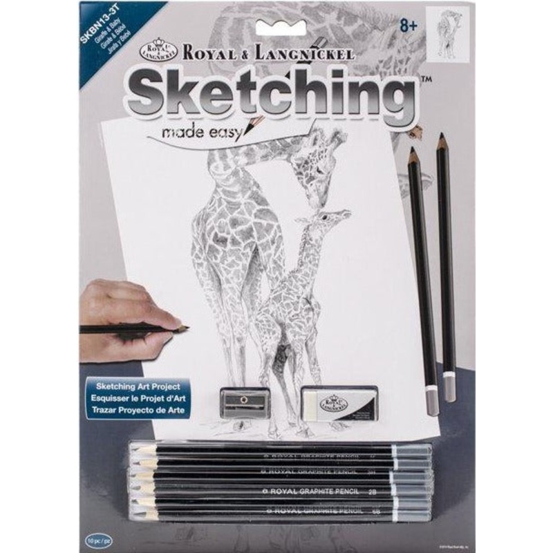 Royal Brush Sketch by Number Giraffe & Baby