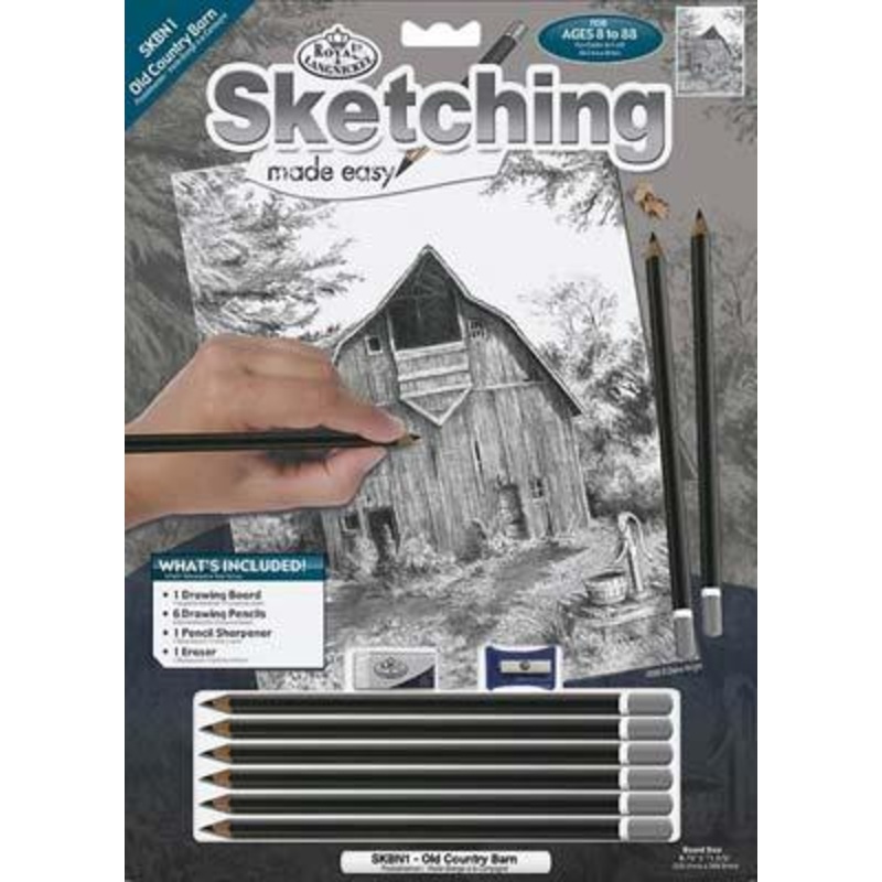 Royal Brush Sketching Old Country Barn