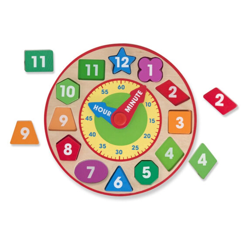 Wooden Shape Sorting Clock Educational Toy